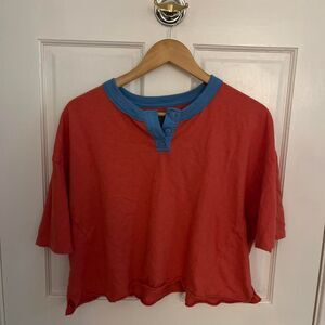 Aere Women's Orange and Red Crop-top
